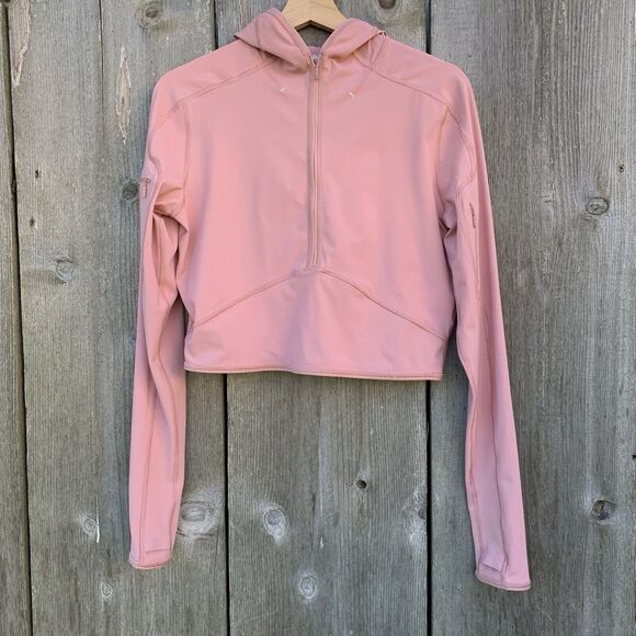 Lululemon Break a Trail 1/2 Zip Cropped Hoodie Pink Pastel Women's Size 8 - Picture 3 of 14